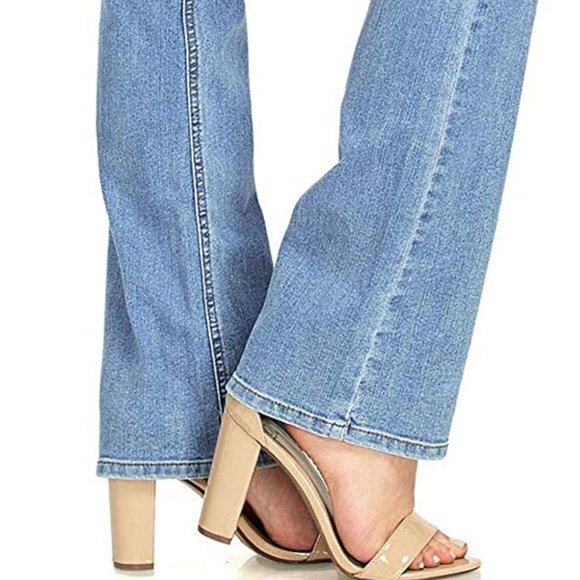 Wax Light Wash Mid Waist Boot Cut Jeans - Picture 2 of 9